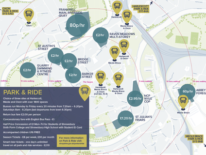 Park and ride map graphic