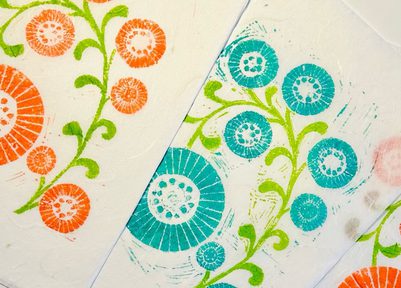 Flora linocut