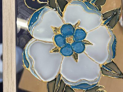 Floral glass painting