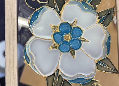 Floral glass painting