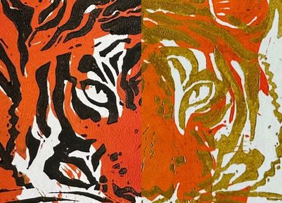 Linocut animal