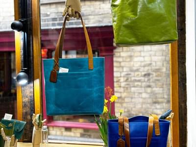 Two fat dogs spring bags